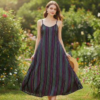 Țesătură din bumbac LUREX stripes navy