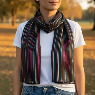 Țesătură din bumbac LUREX stripes navy