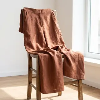 Țesătură din bumbac cu in chestnut