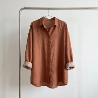 Țesătură din bumbac cu in chestnut