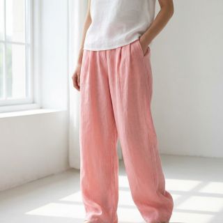 Țesătură din bumbac cu in salmon