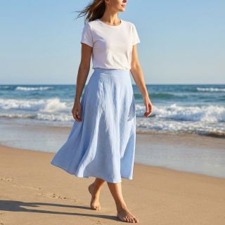 Țesătură din bumbac cu in light blue