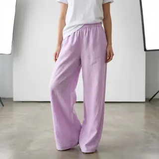 Țesătură din bumbac cu in lilac