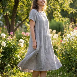 Țesătură din bumbac cu in grey