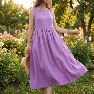 Țesătură din bumbac cu in dark lilac