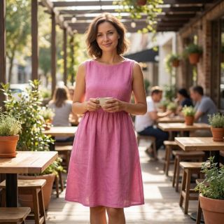 Țesătură din bumbac cu in dark pink