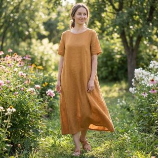 Țesătură din bumbac cu in cognac