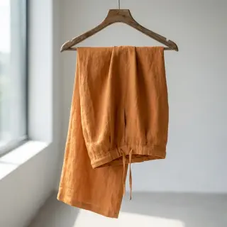 Țesătură din bumbac cu in cognac