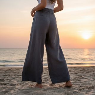 Țesătură din bumbac cu in dark grey