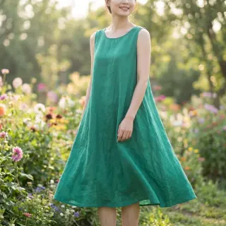 Țesătură din bumbac cu in apple green