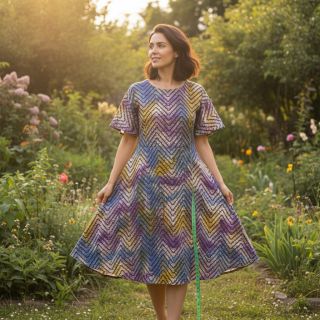 Țesătură din bumbac UNIQUE BATIK design D purple