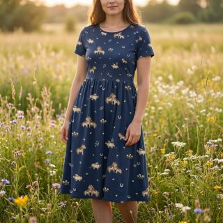 Țesătură din bumbac Ponny navy digital print