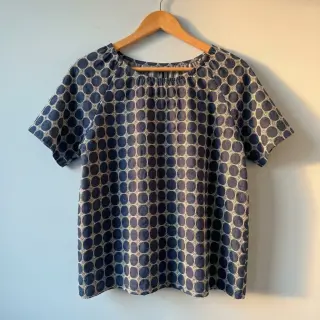 Țesătură din bumbac JEANS Circles dark blue