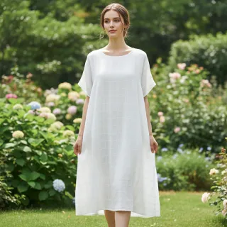 Țesătură din bumbac EMBROIDERY DOBBY Square white