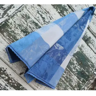 Țesătură decorativă FRENCH TABLE CLOTH JACQUARD Cabosse allover indigo