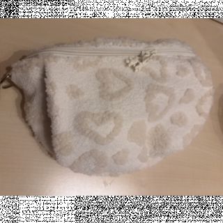 Stofă palton TEDDY Hearts off white