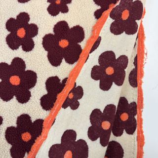 Stofă palton TEDDY JACQUARD Flowers beige