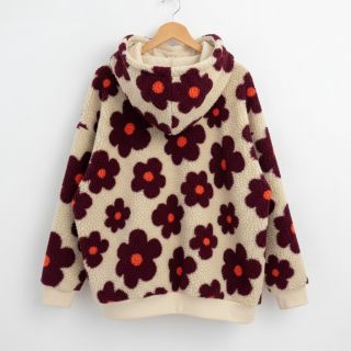 Stofă palton TEDDY JACQUARD Flowers beige