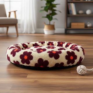 Stofă palton TEDDY JACQUARD Flowers beige