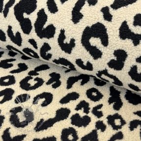 Stofă palton TEDDY JACQUARD Animal skin black