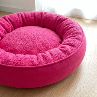 Fleece TEDDY DOUBLE SIDED pink neon