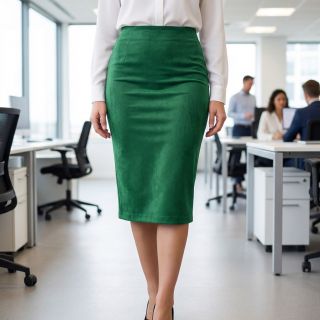 Imitație piele întoarsă stretch SCUBA dark green