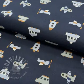 Țesătură din bumbac Vehicles navy