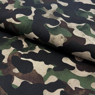 Țesătură din bumbac Camouflage green digital print