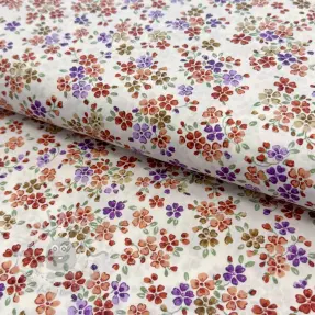 Țesătură din bumbac Simie flowers offwhite digital print