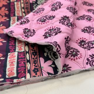 Țesătură din bumbac VOILE STEPPED Daria flower aubergine digital print