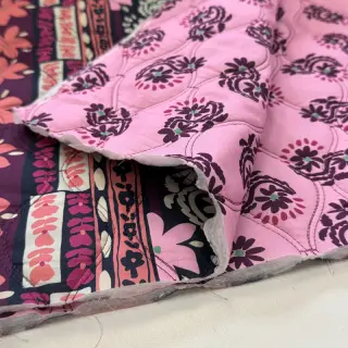 Țesătură din bumbac VOILE STEPPED Daria flower aubergine digital print