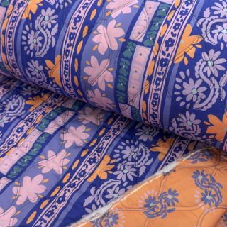 Țesătură din bumbac VOILE STEPPED Daria flower purple digital print