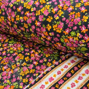 Țesătură din bumbac VOILE STEPPED Ophelia flower digital print