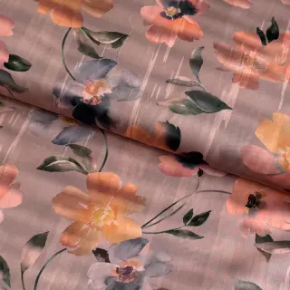Țesătură din bumbac SATIN Penny flower peach digital print