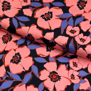 Țesătură din bumbac SATIN Flower Kala navy