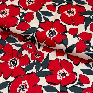Țesătură din bumbac SATIN Flower Kala offwhite