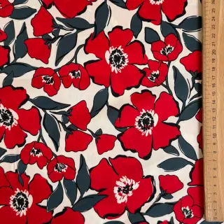 Țesătură din bumbac SATIN Flower Kala offwhite