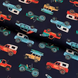 Țesătură din bumbac Cars navy digital print