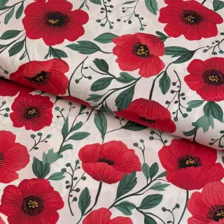 Țesătură din bumbac Poppy offwhite digital print