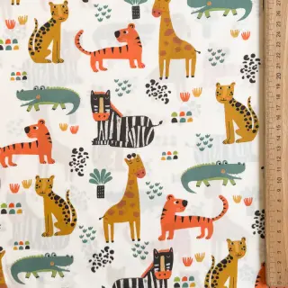 Țesătură din bumbac Safari time offwhite digital print