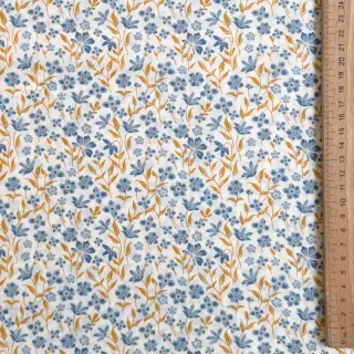 Țesătură din bumbac Fine flowers blue