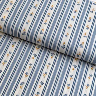 Țesătură din bumbac Fine flowers STRIPE blue