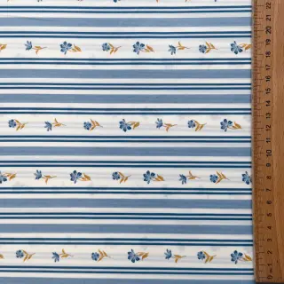Țesătură din bumbac Fine flowers STRIPE blue