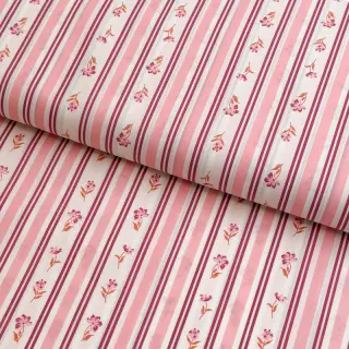 Țesătură din bumbac Fine flowers STRIPE pink