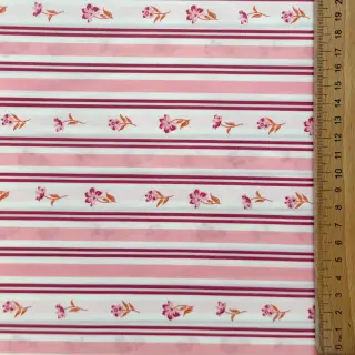 Țesătură din bumbac Fine flowers STRIPE pink