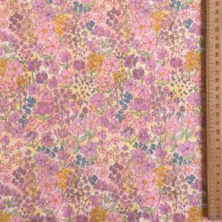 Țesătură din bumbac VOILE Small hayppy flowers digital print