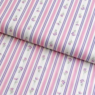 Țesătură din bumbac Fine flowers STRIPE purple