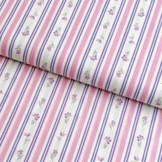 Țesătură din bumbac Fine flowers STRIPE purple