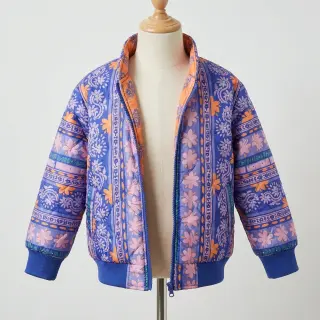 Țesătură din bumbac VOILE STEPPED Daria flower purple digital print