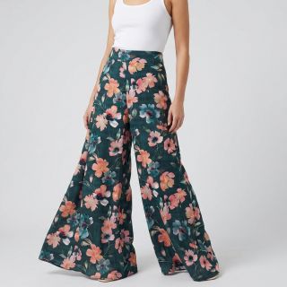 Țesătură din bumbac SATIN Penny flower petrol digital print